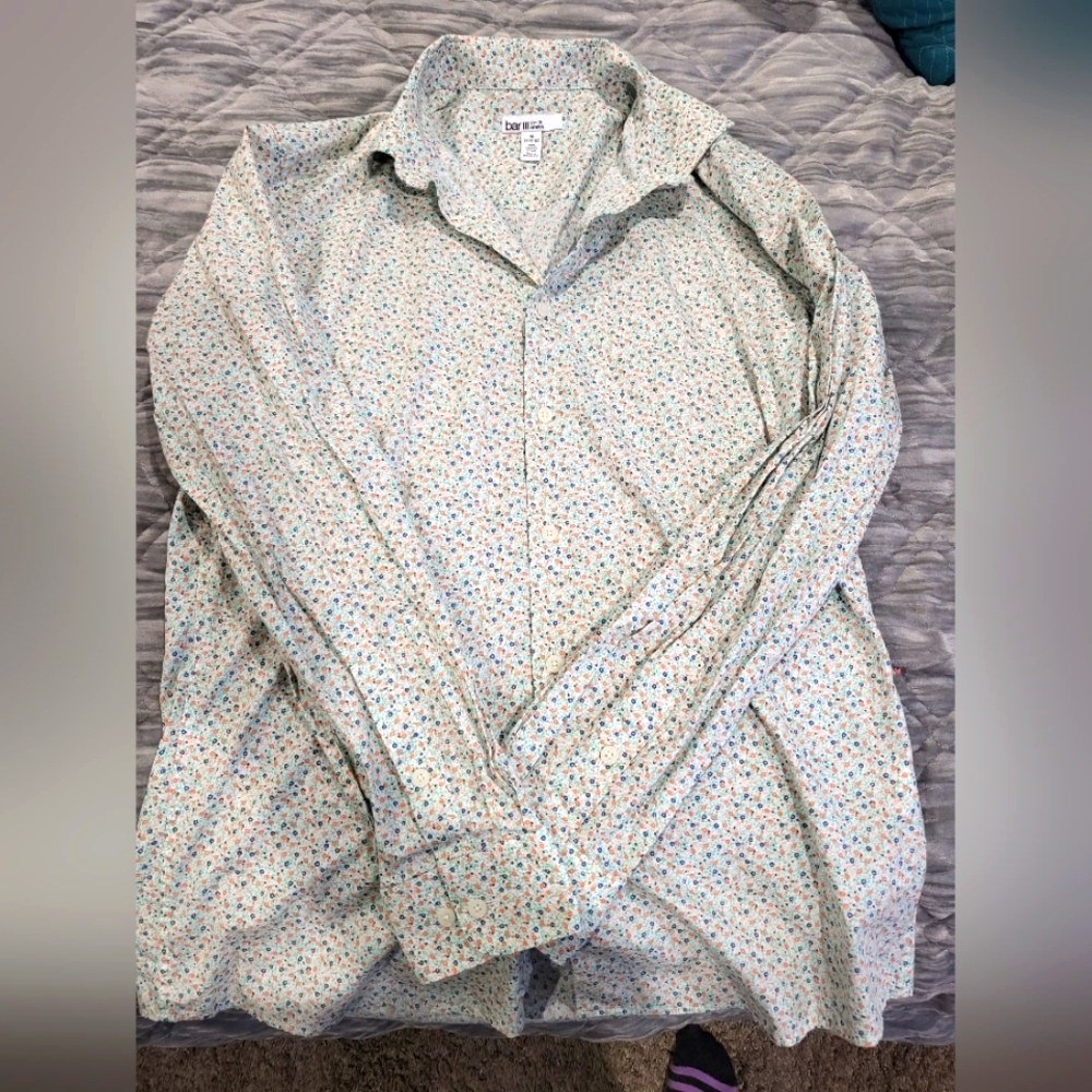 Mens med dress button front shirt